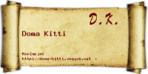 Doma Kitti névjegykártya